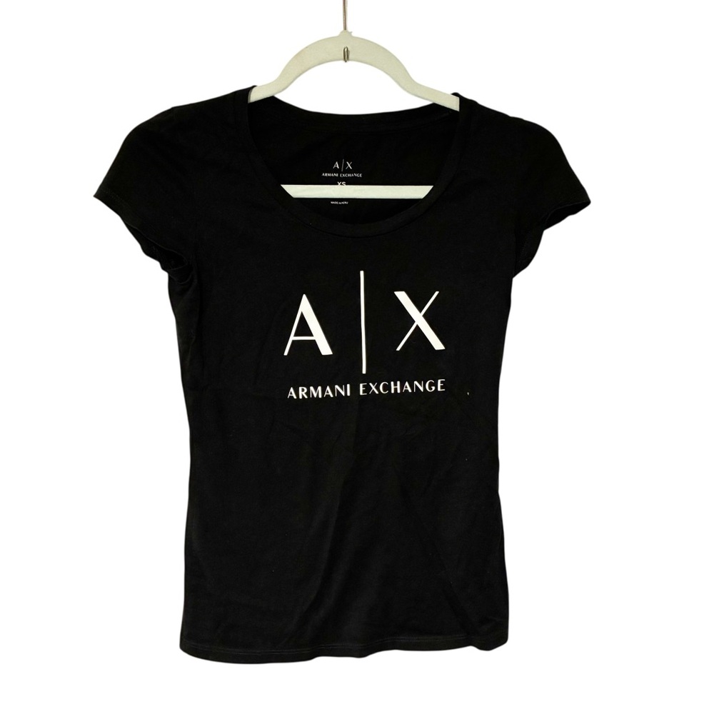 ARMANI EXCHANGE‎ Black WOMEN TSHIRT AX STRETCH COTTON JERSEY TEE Size XS